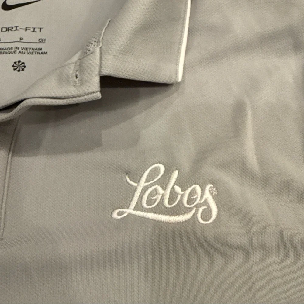Nike Light Gray Polo Shirt with Red Accent